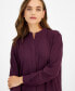 Women's Long-Sleeve Popover Tunic Blouse