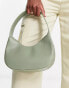 ASOS DESIGN clean curved shoulder bag in green