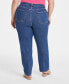 Trendy Plus Size Two-Tone Straight-Leg Jeans, Created for Macy's