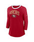 Women's Scarlet San Francisco 49ers Raglan 3/4 Sleeve T-Shirt