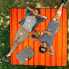 Picknickdecke 200x200cm orange gestreift