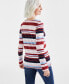 Women's Striped Long Sleeve Scoop-Neck Top, Created for Macy's