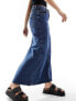 Object denim maxi coloumn skirt in medium blue wash