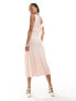 Glamorous frill detail v neck midi dress in soft pink