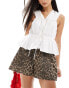 ASOS DESIGN poplin short in leopard print