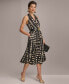 Donna Karan Women's Printed Belted A-Line Dress