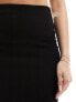 New Look ribbed midi skirt in black