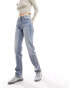 Stradivarius STR comfort fit straight leg jean in mid blue