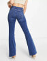 River Island mid rise flare jean in dark blue