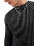 Reclaimed Vintage plated knitted jumper in grey