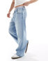 Bershka baggy jean with boxer waistband in blue