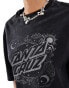 Santa Cruz oversized ornate logo dot t-shirt in black acid wash