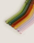 Coloured borosilicate glass straw pack (pack of 6)