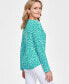 Women's Print Zip-Pocket Top, in Regular & Petite, Created for Macy's