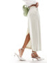 Vero Moda maxi skirt with slit back in stone