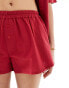 Motel laboxe beach short co-ord in red