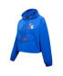 Women's Royal Philadelphia 76ers Classic Wind Woven Cropped Half-Zip Jacket