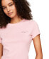 Women's Cotton Slim-Fit Linear Logo T-Shirt