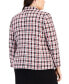 Plus Size Plaid Long-Sleeve Blazer