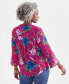 Petite Floral-Print Pintucked Top, Created for Macy's