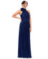 Women's Mock Neck Pleated Halter Gown