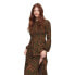 SUPERDRY Printed LS Smocked Long Dress