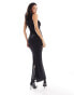 NA-KD sleeveless maxi dress in black glitter