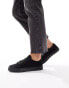 ASOS DESIGN Wide Fit Dizzy lace up trainers in black drench