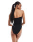 ASOS DESIGN Tall sleek bandeau swimsuit in black