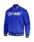 Men's Blue Orlando Magic Hardwood Classics Throwback Wordmark Raglan Full-Snap Jacket