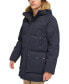 Men's Long Quilted Parka with Removable Faux-Fur Trim