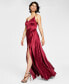 Juniors' V-Neck Satin Gown, Created for Macy's