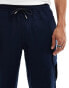 Jack & Jones wide fit linen mix cargo trouser in navy