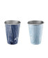 Navy and Light Blue Swirl 18 oz Party Cups - Set of 2