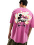 ASOS DESIGN Disney unisex oversized tee in purple with Mickey Mouse puff prints