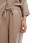 Object soft draw string waist wide leg trouser co-ord in stone