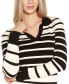 Women's Striped Johnny Collar Sweater