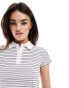 Miss Selfridge polo t-shirt in stripe