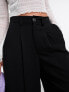 ASOS DESIGN wide leg dad trouser in black