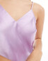 Miss Selfridge satin swing mini slip dress in lilac