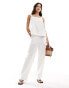 Vero Moda mix and match cotton square neck vest top in white