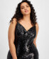 Trendy Plus Size Sequin V-Neck Gown