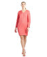 Women's Long-Sleeve V-Neck Jacquard Dress