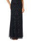 Women's Boat-Neck Short-Sleeve Beaded Blouson Gown