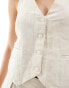 Pretty Lavish linen blend waistcoat co-ord in natural