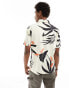 Superdry Hawaiian shirt in silhouette off white