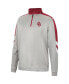 Men's Gray and Crimson Oklahoma Sooners Bushwood Fleece Quarter-Zip Jacket