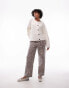 Topshop knitted clean exposed seam crew relaxed cardi in cream