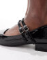 Glamorous double strap mary janes in black patent