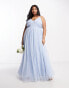 Beauut Plus Bridesmaid layered tulle maxi dress in light blue